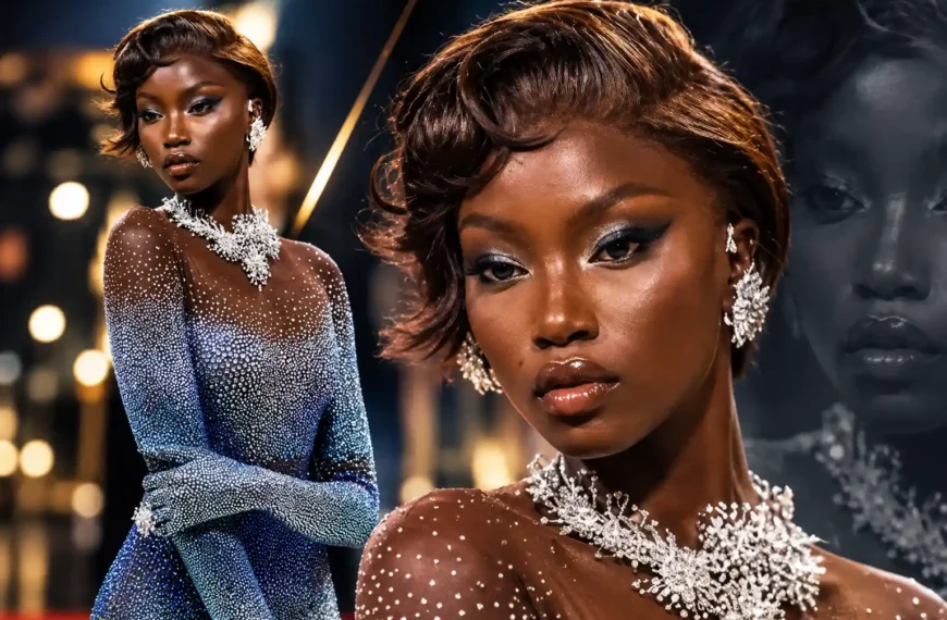 Anok Yai Glamorous Crystal Couture Editorial