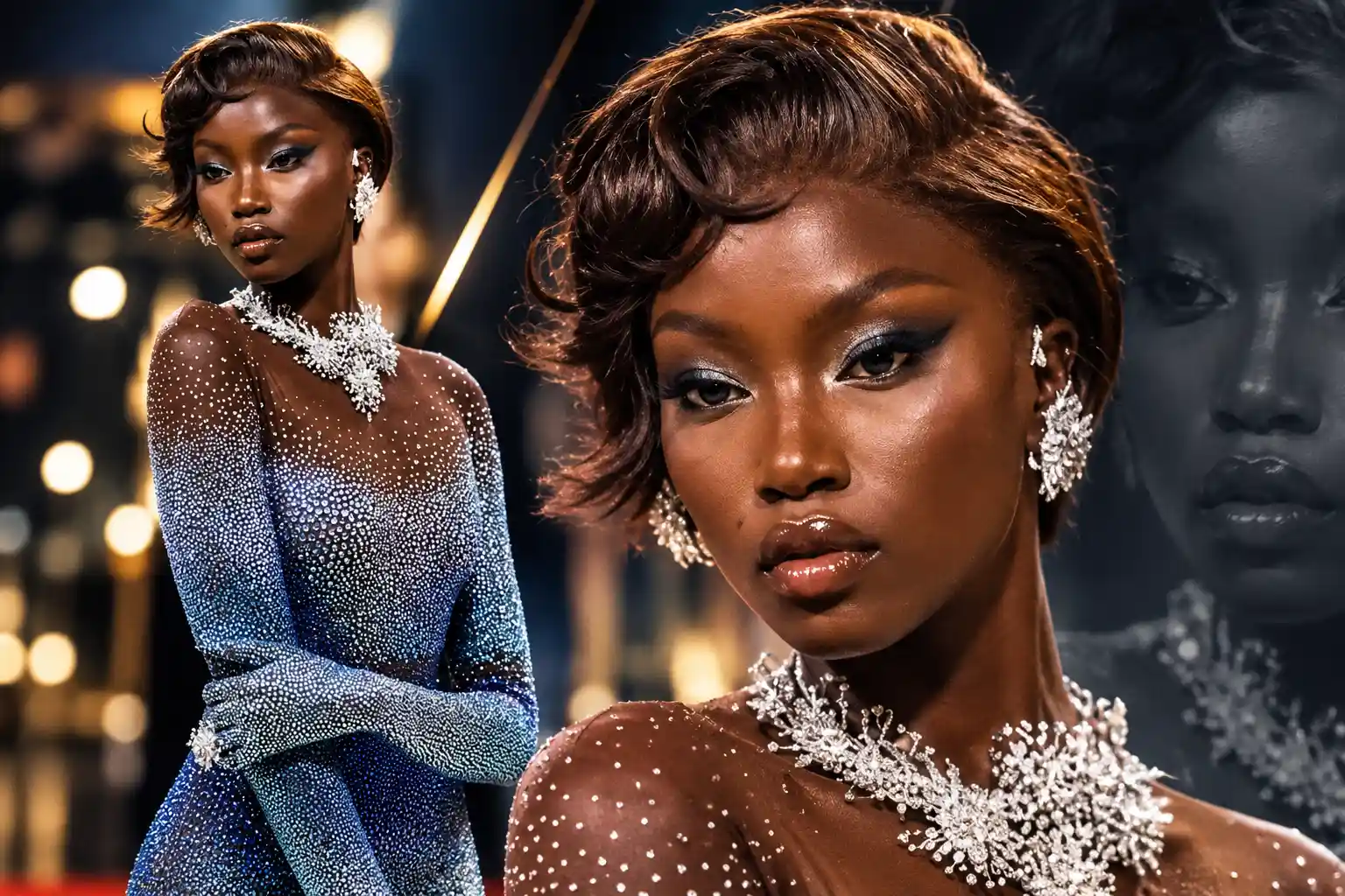 Anok Yai Glamorous Crystal Couture Editorial